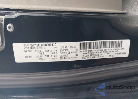 2013 Chrysler Town & Country Touring from USA, damaged, VIN 2C4RC1BG2DR705425